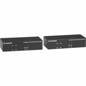 Black Box KVX Series KVM Extender Kit over Fiber - 4K, DisplayPort, USB 2.0 Hub, Serial, Audio, Local Video KVXLCDPF